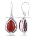 Boucles d&#39;oreilles en argent sterling avec des pierres précieuses en or jaune rouge Onyx